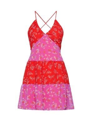 BCBGeneration Vibrant Red Spaghetti Strap Dress